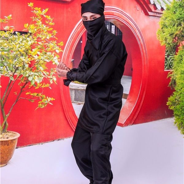 紫矜芙古装夜行衣黑衣人服蒙面人日本忍者盗贼小偷服装黑色2021身高