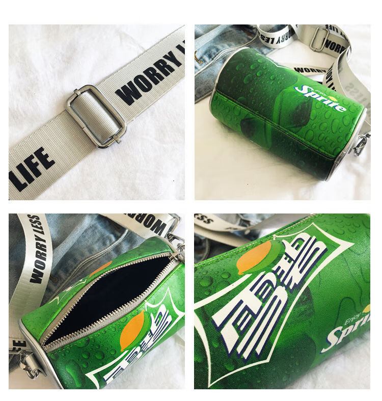 夏新款个性可口可乐包女易拉罐包单肩链条包可乐瓶斜挎小包包 白色