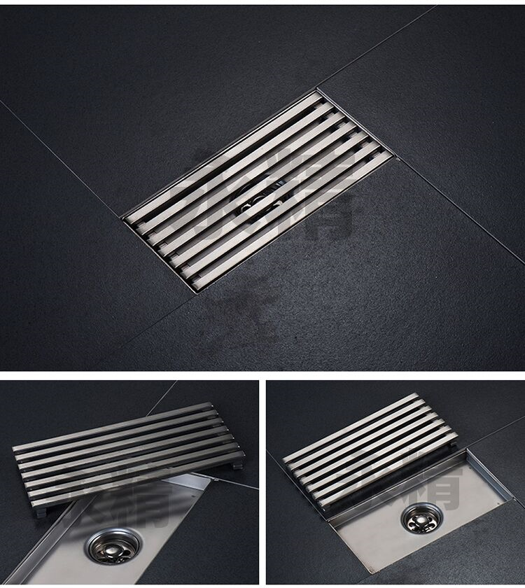 304不锈钢加长加厚防臭地漏大排量 长条形淋浴房卫生间浴室长方型 t82