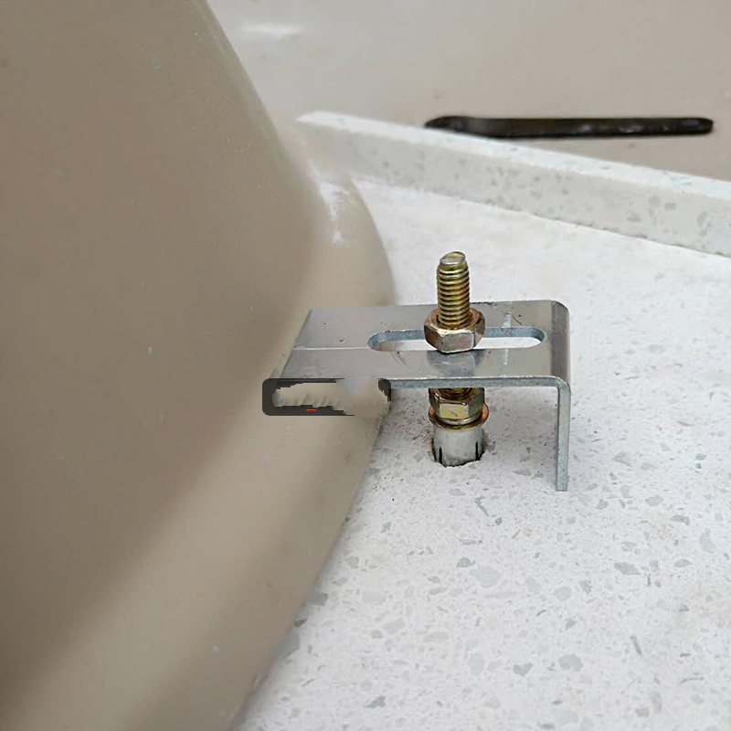 石材台下盆免打孔固定扣水槽洗脸盆防掉落扣件陶瓷盆防掉落挂钩不锈钢