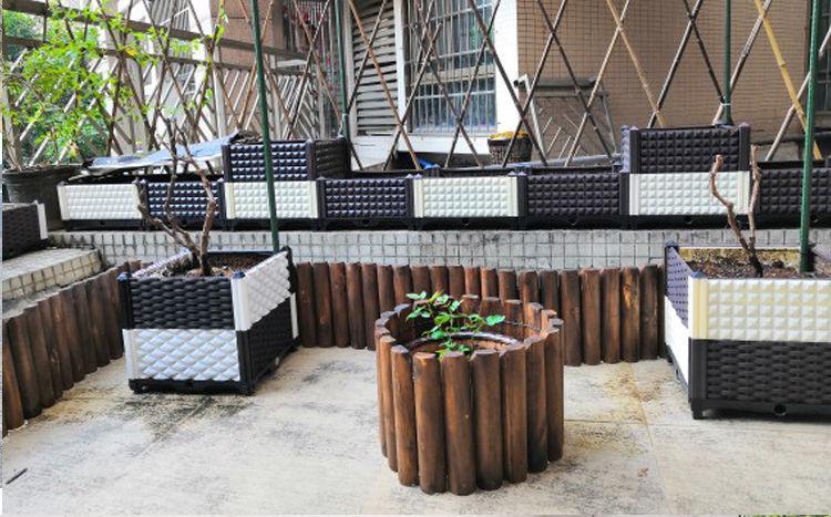 户外防腐插地栅栏碳化木桩花园实木围栏隔断庭院护栏花坛装饰篱笆 插