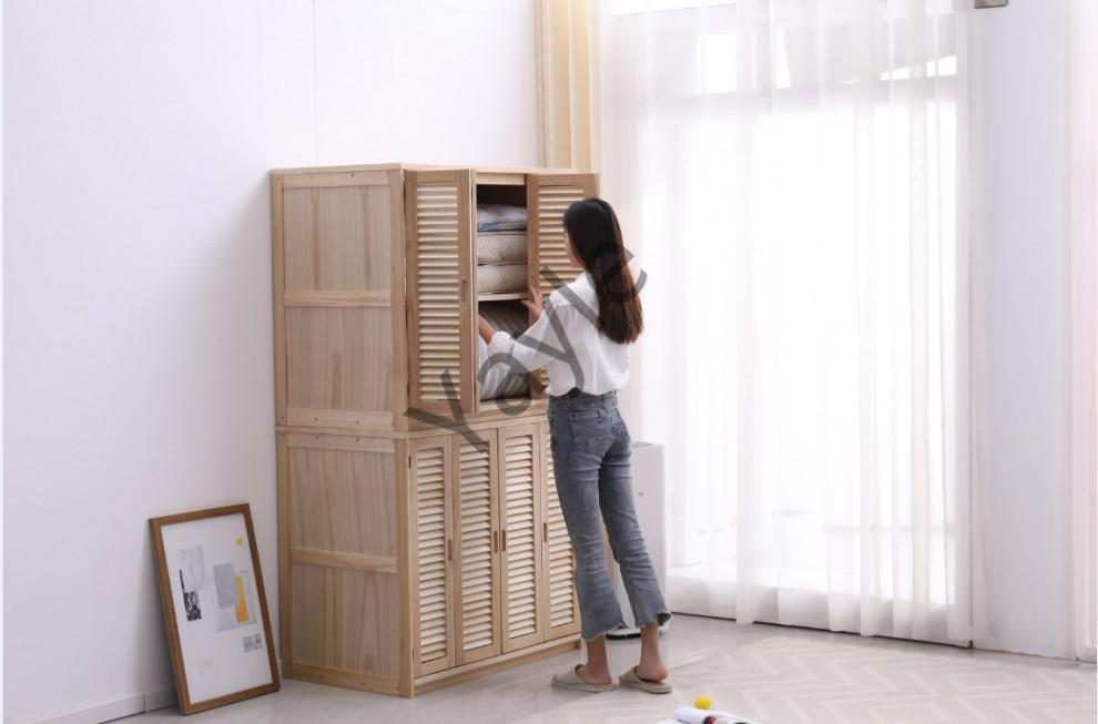 放被子储物柜大容量衣柜阳台储物柜棉被柜子被褥收纳柜大容量家用实木