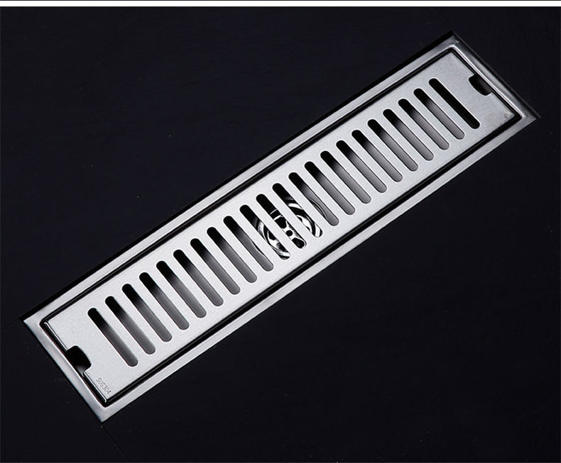 长方形304不锈钢地漏长条型大排量酒店淋浴房浴室卫生间防臭工程长