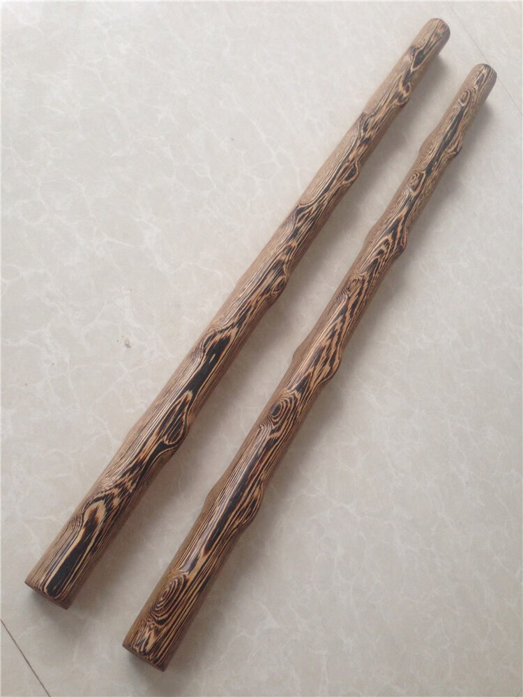 轻奢高端木短棍木棍子武术长棍太极鞭杆魔杖汽车防身红木健身棍 银色 