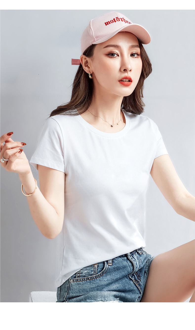 好品质t恤女春夏新款白色短袖恤女夏季圆领修身百搭打底衫内搭上衣