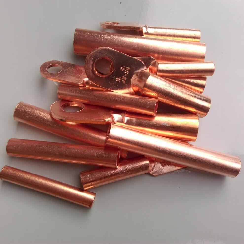 电线接头端子紫铜线耳铜鼻子电缆线直通管dt-10 16 25 35 50平方 铜直