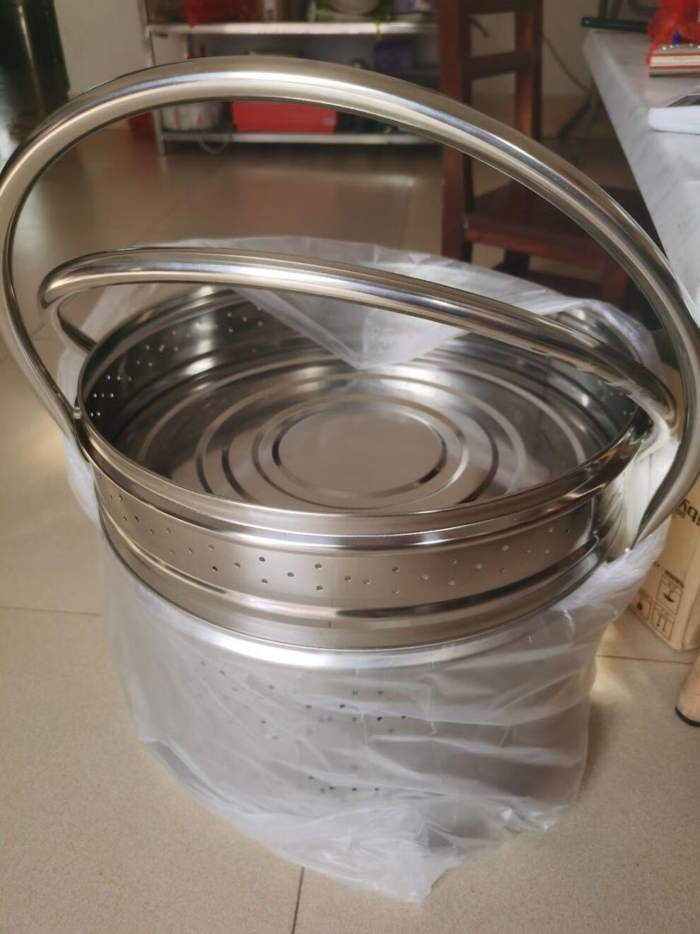 不锈钢提篮篮子水果篮拜神篮菜篮手提篮储物篮钢篮蔬菜篮k圆型手提篮