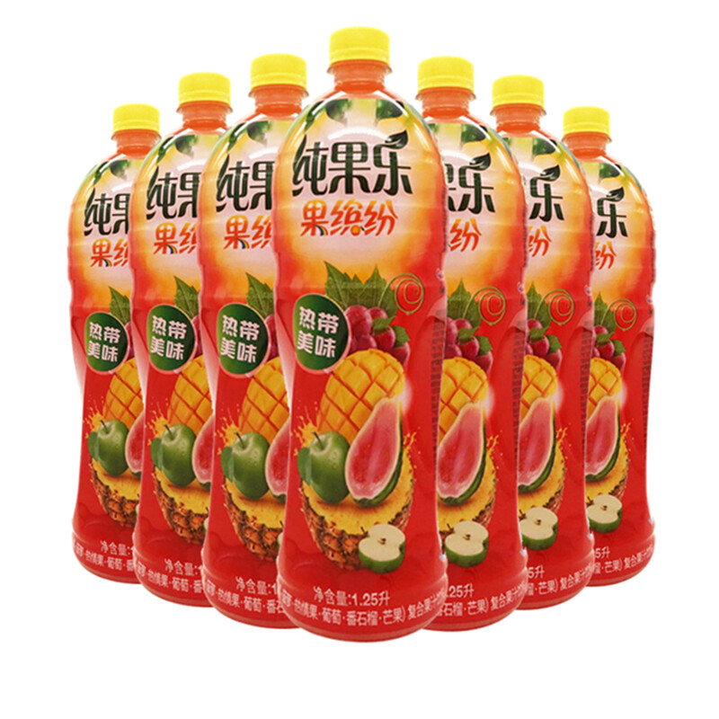 25l*6瓶 纯果乐果缤纷柠爽萄醉金橙奇异果热带美味饮料 柠爽葡醉味6瓶