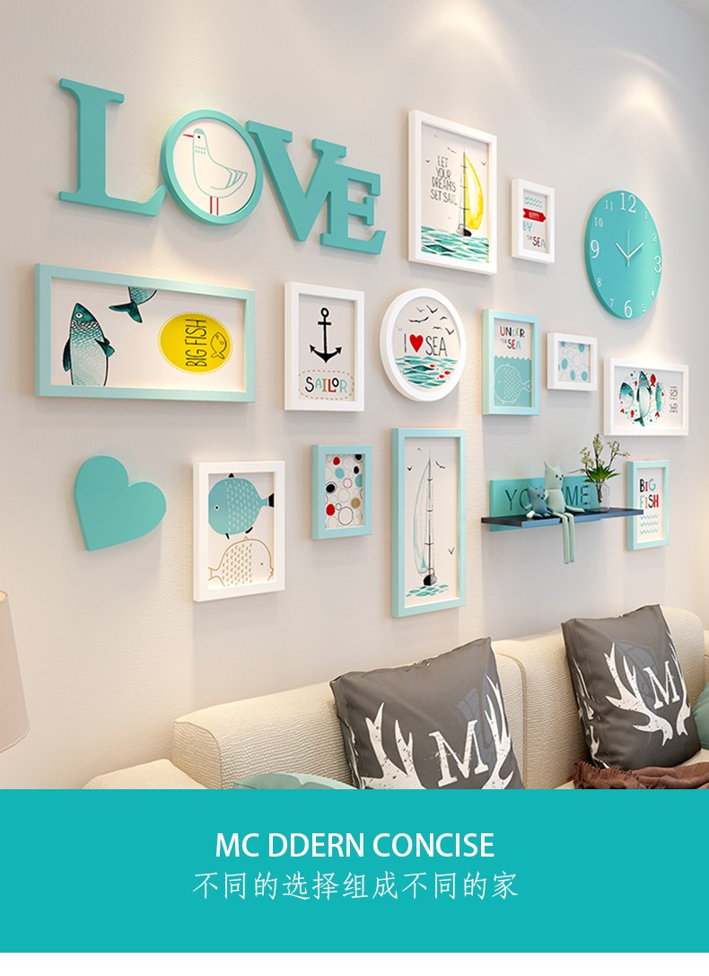 照片墙装饰免打孔客厅餐厅创意相框挂墙组合温馨卧室相册墙相片墙