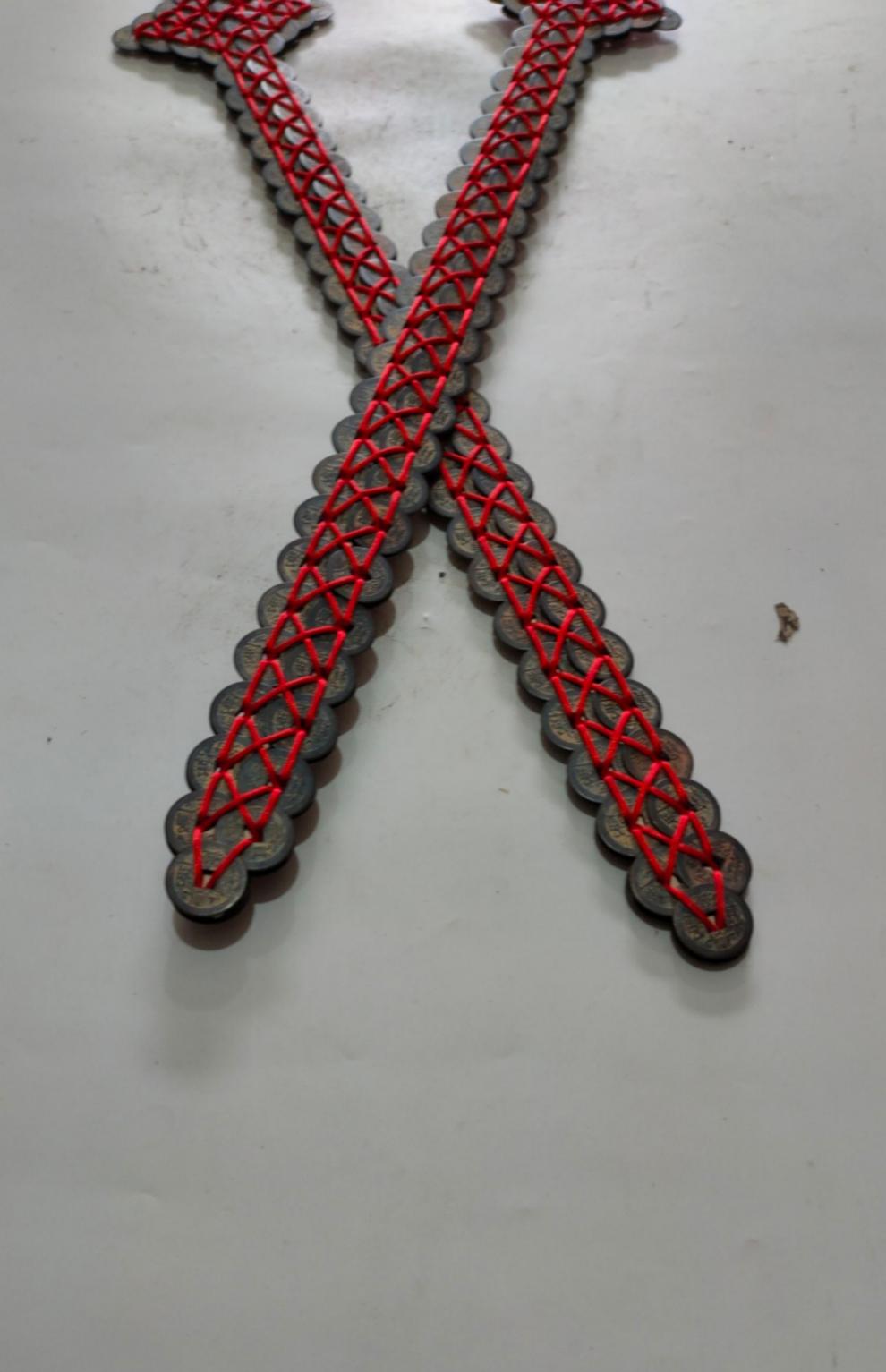 纯铜铜钱五帝钱宝剑摆件林正英黄铜古钱剑吉祥物家居办公室装饰品