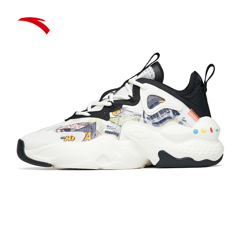 安踏霸道威锋休闲鞋女2022春夏新款复古潮运动鞋老爹鞋泥沙灰铁人灰