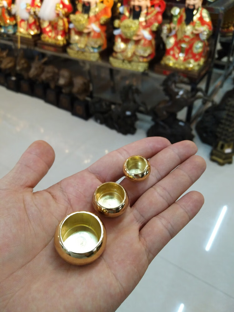 如来三宝佛像释迦摩尼钵盂 阿弥陀佛莲花 药师佛金塔法器摆件 小号钵