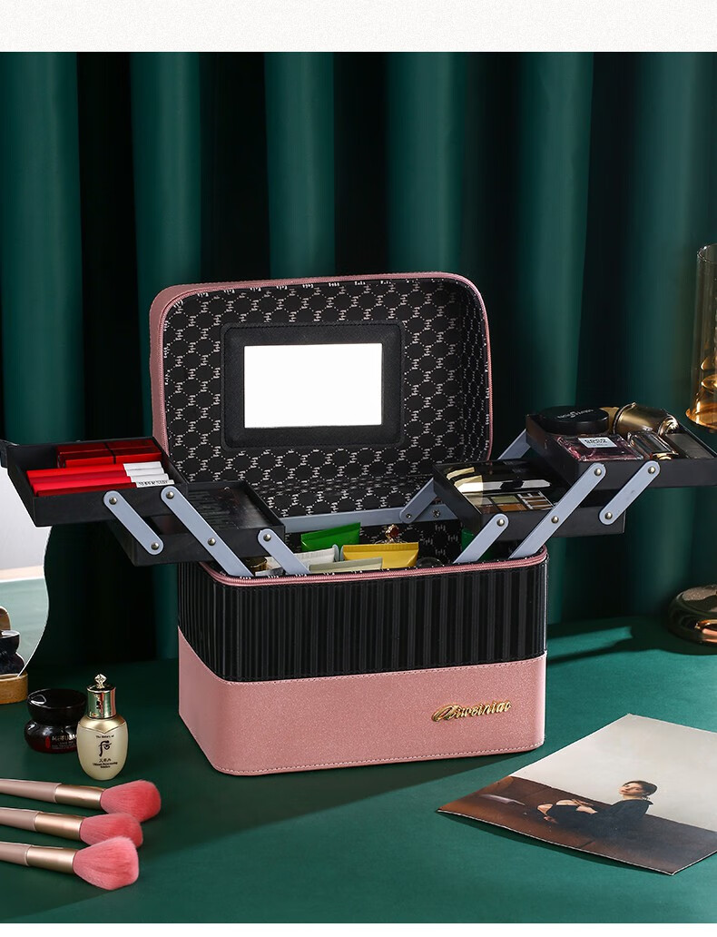 化妆师专用化妆包化妆包大容量高端大气手提便携护肤品化妆箱ins感女