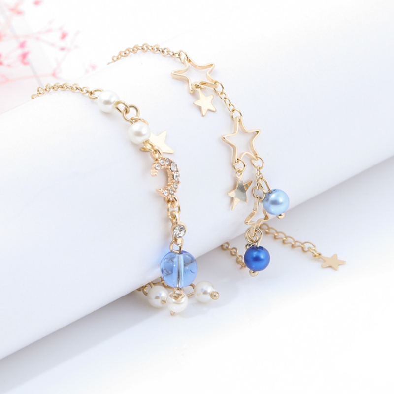 高颜值星空手链日系软妹可爱萌简约个性少女心月亮星星手饰灰姑娘手链