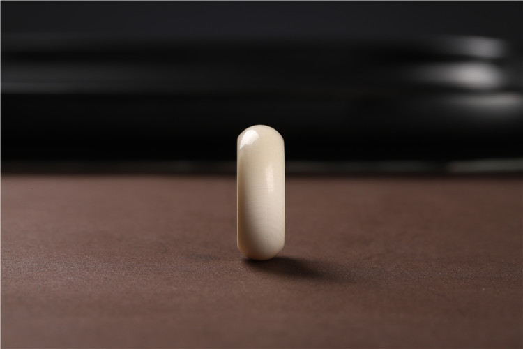 妙聚福 猛犸象牙戒指时尚男女情侣 素圈简约指环文玩尾戒 中指小指素