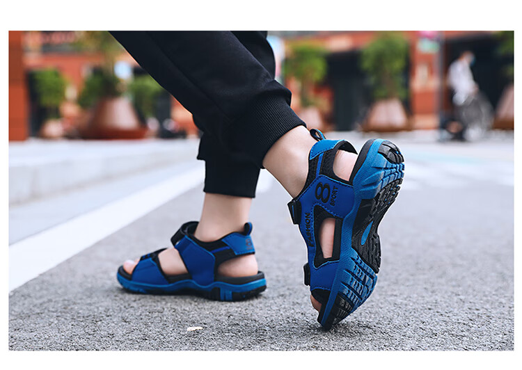 男孩凉鞋10-15岁男童凉鞋夏季10中大童12男孩脚胖宽沙滩鞋初中学生15