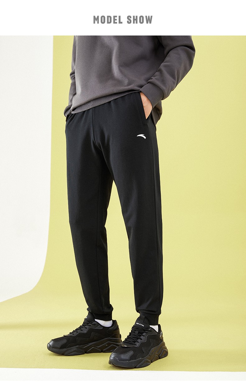 安踏运动裤男裤2022夏季新款针织收口束脚裤跑步健身休闲裤男士裤子