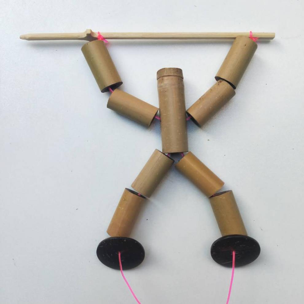 竹节人手工材料 竹节人手工材料制作半成品六年级作业竹子玩具擂台pk