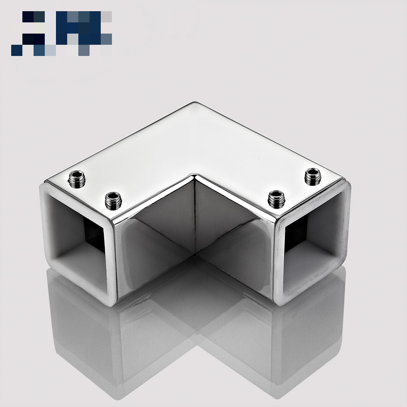 304不锈钢房2525方管浴室拉杆玻璃固定配件连接件吊夹法兰2525方管25