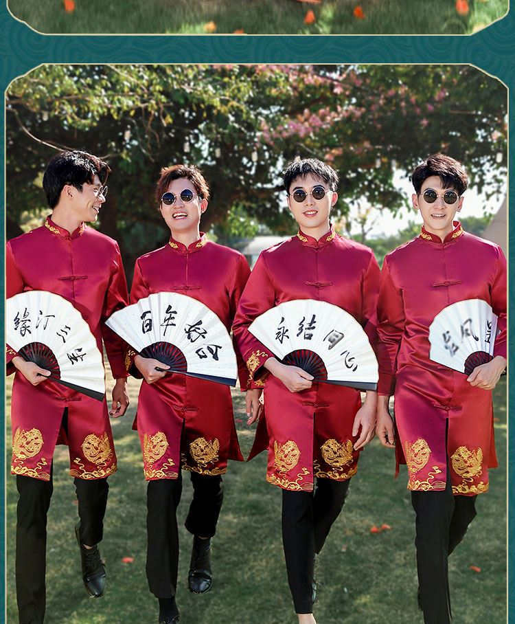 中式伴娘伴郎服姐妹装兄弟团汉服新郎新娘秀禾服2022新款结婚礼服