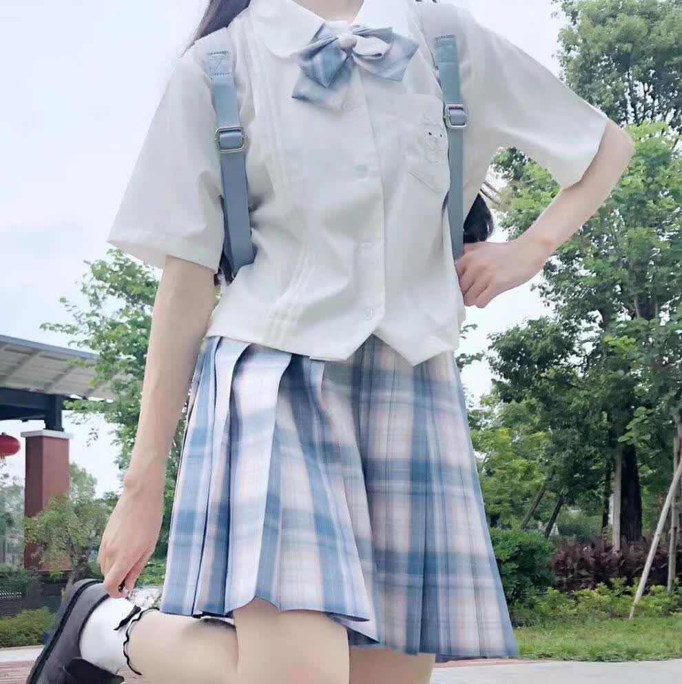 裙百褶裙套装日系学院风格学生制服校服金线裙子衬衫领结s8098斤左右