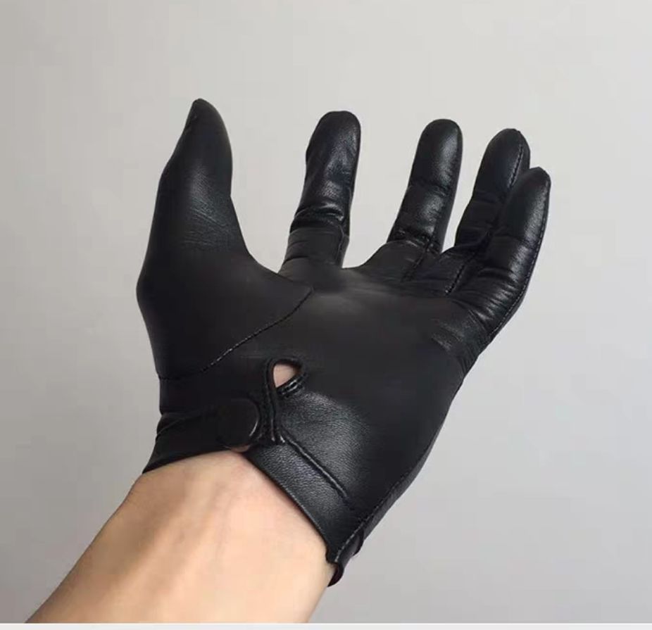 荷棠梦真皮羊皮手套男女士吃鸡款单皮手套触屏冬季保暖定制紧手手套
