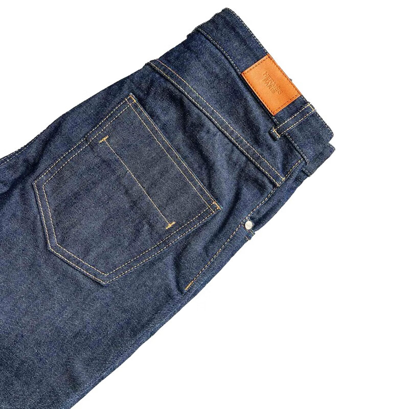 【精品】hermes爱马仕 女士深蓝牛仔裤 深蓝色 34【图片 价格 品牌