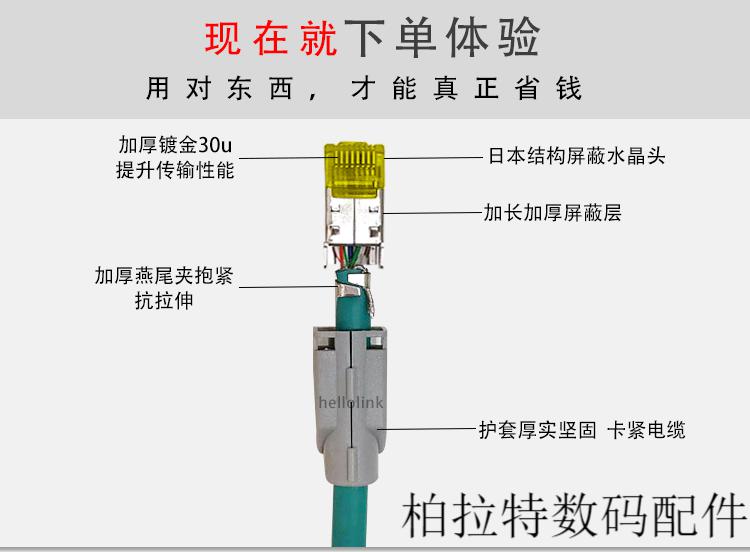 韶歌适用适用profinet接头工业水晶头菲尼克斯水晶头倍福水晶头工业