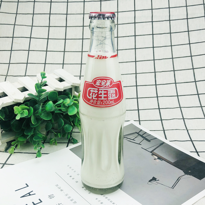 汽水怀旧花生露老汽水宏宝莱整箱荔枝玻璃瓶老式什锦果味怀旧饮料苹果