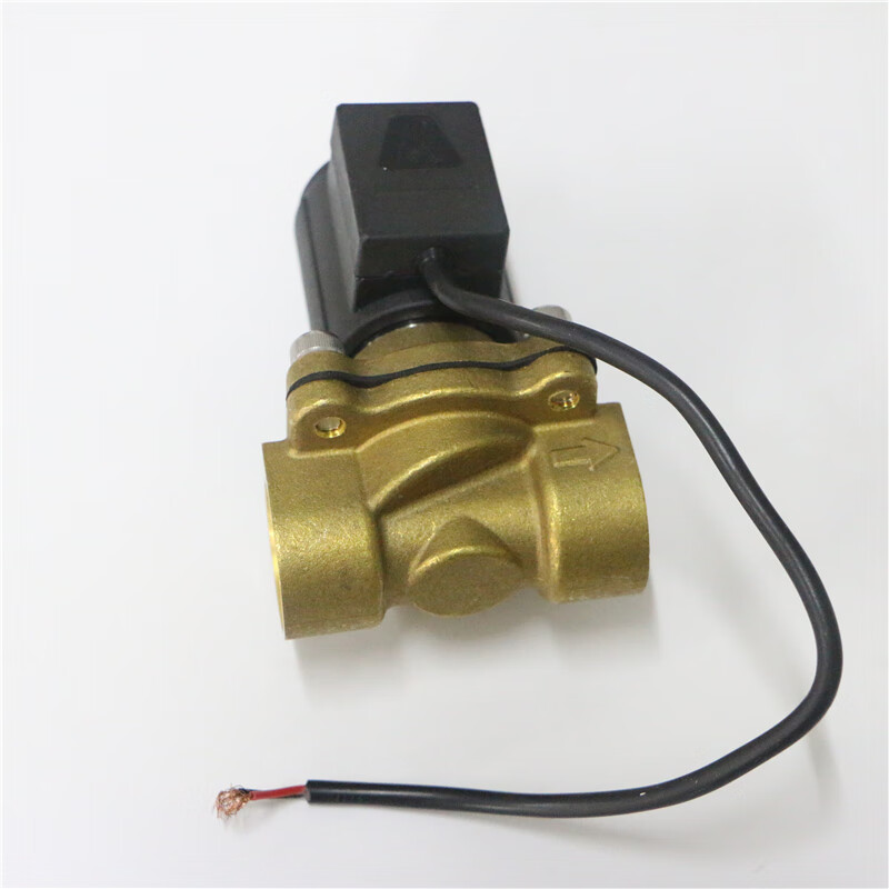 防水电磁阀754黄铜ac220v加厚电动开关阀常闭型电控阀内丝 4分电磁阀d