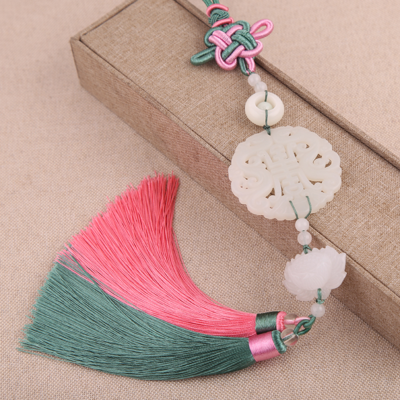 孤潮曼(gcm)腰佩禁歩吊坠古装压襟玉佩双流苏挂件清宫民族风汉服古风