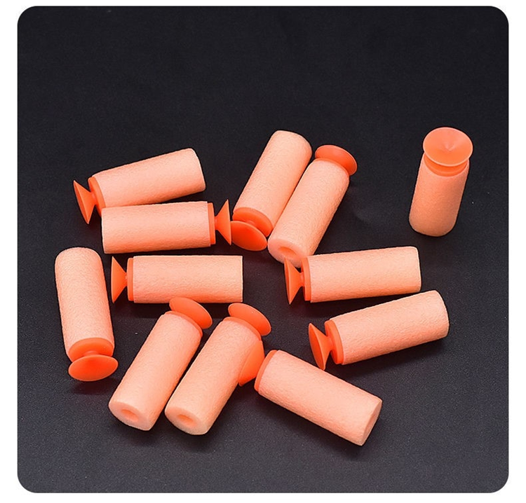 黄河玩具弹bb塑料弹实心儿童玩具枪吸盘软弹100发真塑料海绵泡沫软头