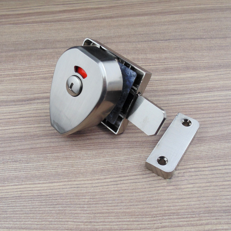 公共卫生间隔断配件五金 厕所隔断锁 带拉手连体锌合