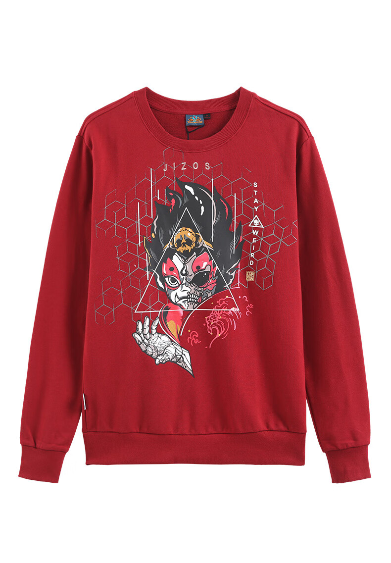 oniarai鬼洗地藏小王机械印花圆领套头全棉卫衣男潮牌休闲外套j2