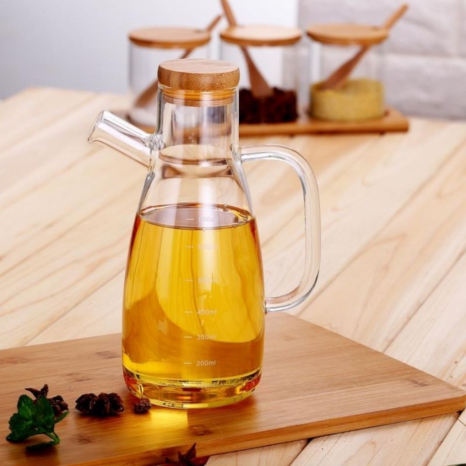 加厚玻璃大容量油壶防漏装油瓶厨房家用酱油调味料醋壶家用壶欧式 500