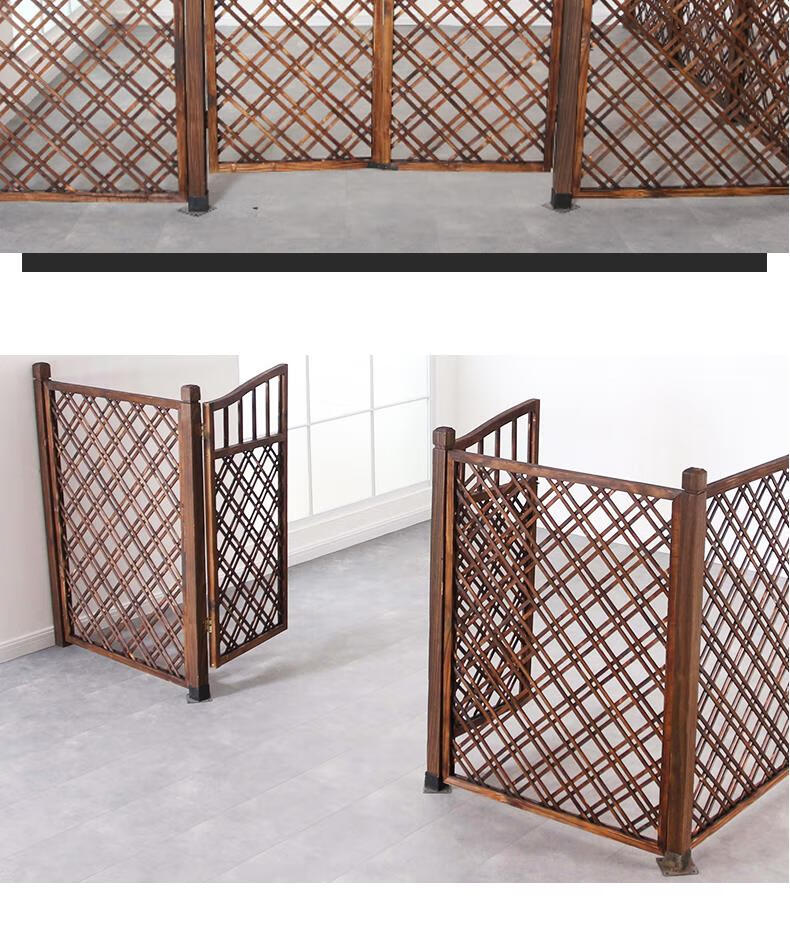 景区户外木质防腐木门木栅栏园艺双开门篱笆门菜园院子门木围栏门 直