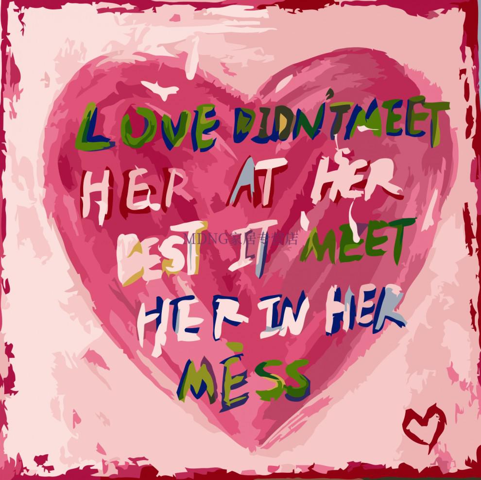 数字油画diywhatislove数字油画diy手绘ins爱心丙烯填色