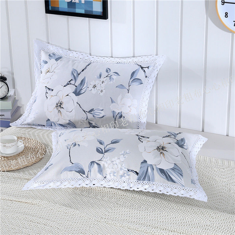 好货加厚老粗布花边枕套一只装一对装儿童学生成人不掉色动物世界52x