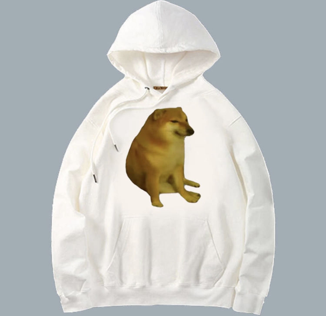 有带帽子的中学生卫衣男戴帽子初高中生柴犬cheems狗子卫衣男常规外套