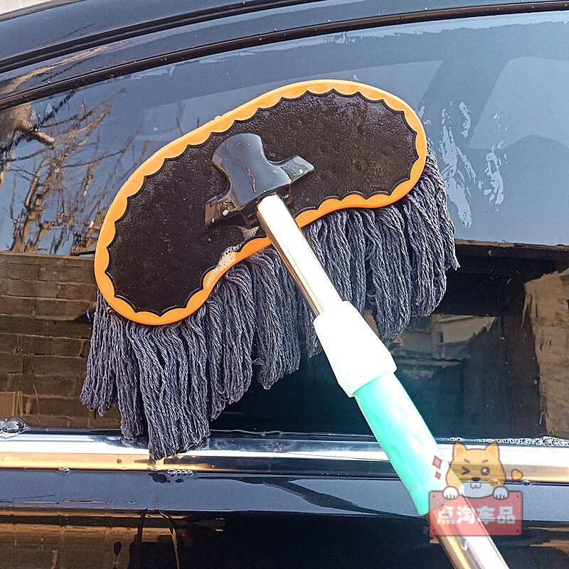 车工具汽车用品擦车拖把洗车刷子拖布纯棉洗车刷蓝色大蜡拖拉链包小刷