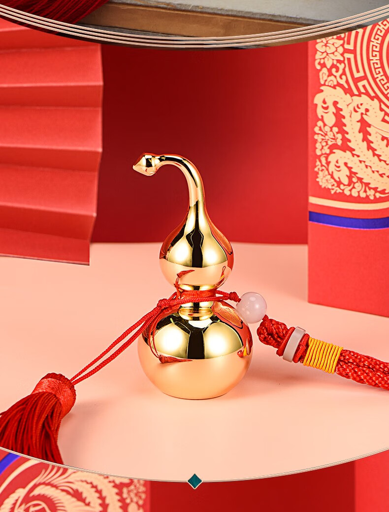 铜葫芦挂件汽车载家居饰品礼品车上客厅吊坠车挂黄铜摆件好运葫芦