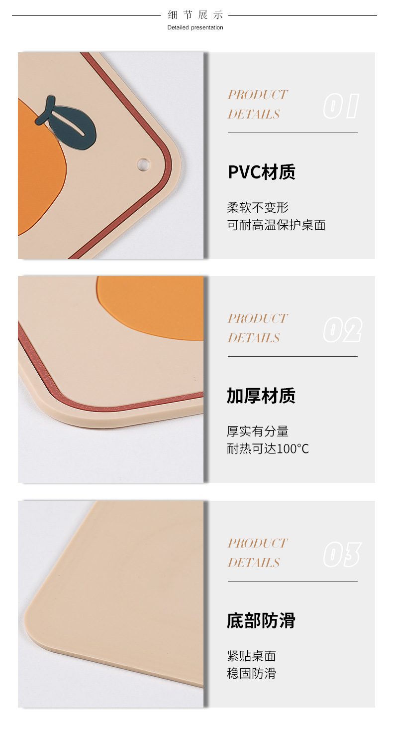 隔热垫防烫耐高温碗垫硅胶锅垫盘垫防水餐桌垫杯垫子加厚防油餐垫 橘子大号【单片装】
