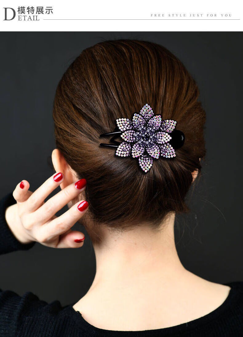 精选好礼鸭嘴夹头饰品发卡成人水钻发饰韩版优雅发饰盘发大号发夹气质