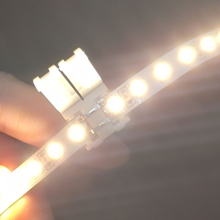 灯带接头led灯带免焊接头低压灯带配件cob专用连接头中间对接插头转角