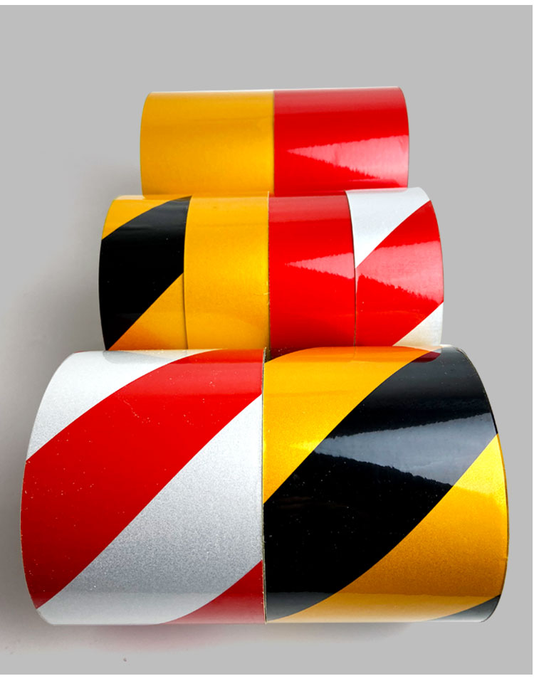 5cm10cm黑黄红白警示胶带反光贴条地贴纸反光膜水车间仓库地板墙面