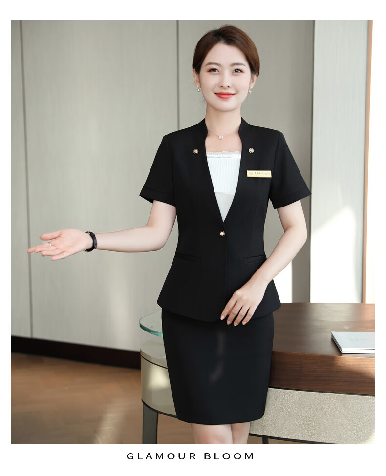 罗蒙(romon)酒店工作服前台服务员接待空姐制服美容院医美职业装西装