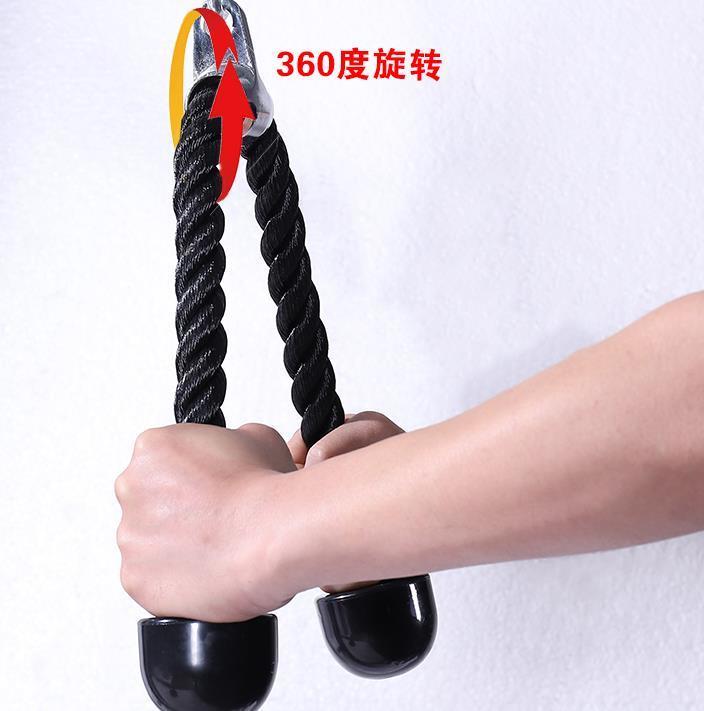 肱二头肌训练器肱三二拉力绳双头绳下拉绳索龙门架健身下压绳索sn3592