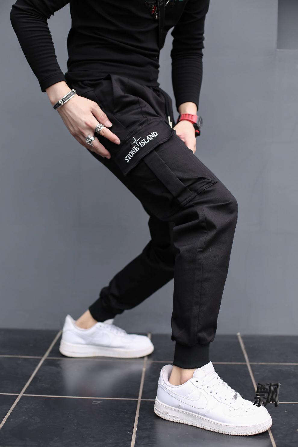 香港潮牌fla网红boy秋冬韩版潮流ny裤子男百搭休闲长裤