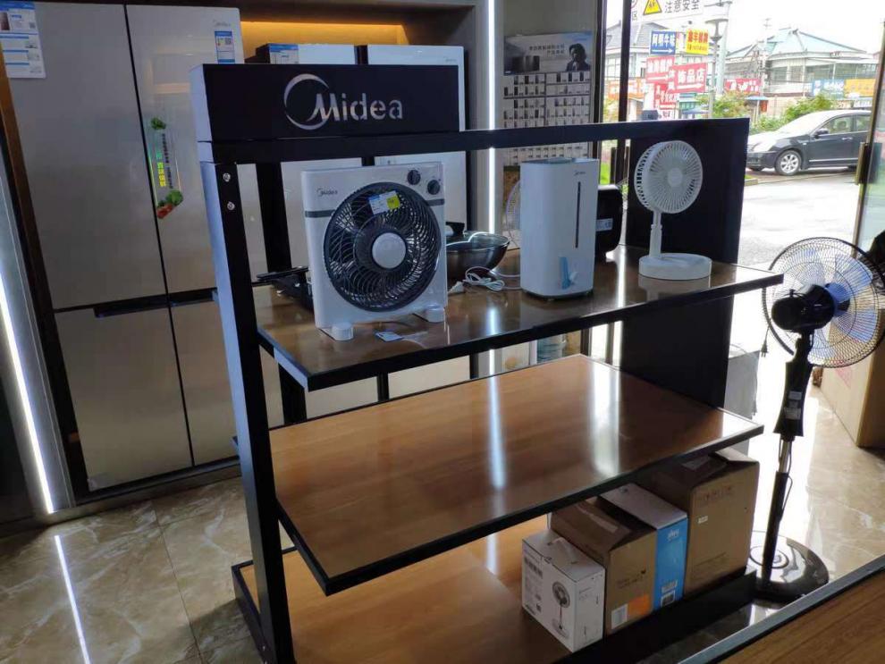 小家电货架展示架免玻璃木纹中岛柜电磁炉电器展台电饭煲展示柜(物流