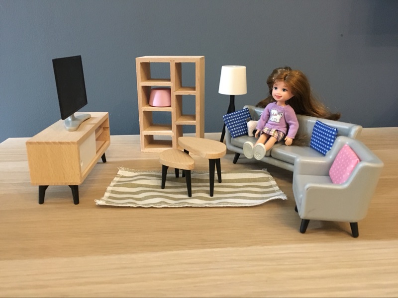 迷你仿真小家具 娃娃屋摆件儿童过家家玩具浴室厨房卧室 playt*ve餐厅